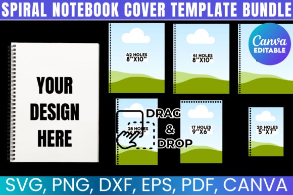 Download Spiral Notebook Cover Template Bundle - Spiral notebook Collection