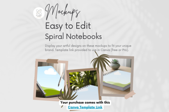 Download Spiral Notebook Mockup for Canva - Spiral notebook Collection