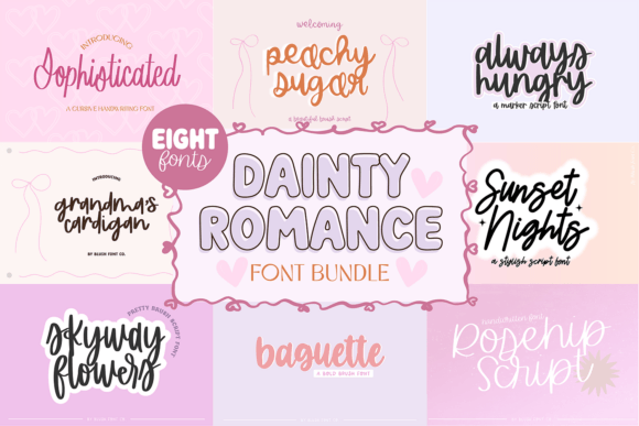 Download Dainty Romance Script Bundle - Romance Collection